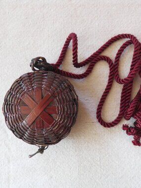 Vintage 1970s Handmade Basket Necklace